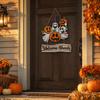 Frohes Halloween Türschild für Haustür, Hängendes Holzschild mit Geist und Kürbis, Gruseliger Willkommenskranz für Baum, Tür, Wand, Partyzubehör