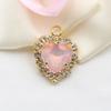 10 Pieces of 15 * 20mm Peach Heart Mocha Rhinestone Pendant, DIY Handmade Pet Necklace Accessories, Clothing, Wedding Decoration