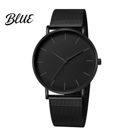 Milanese Woven Band Watch Men Mesh Minimalist Quartz Analog Simple