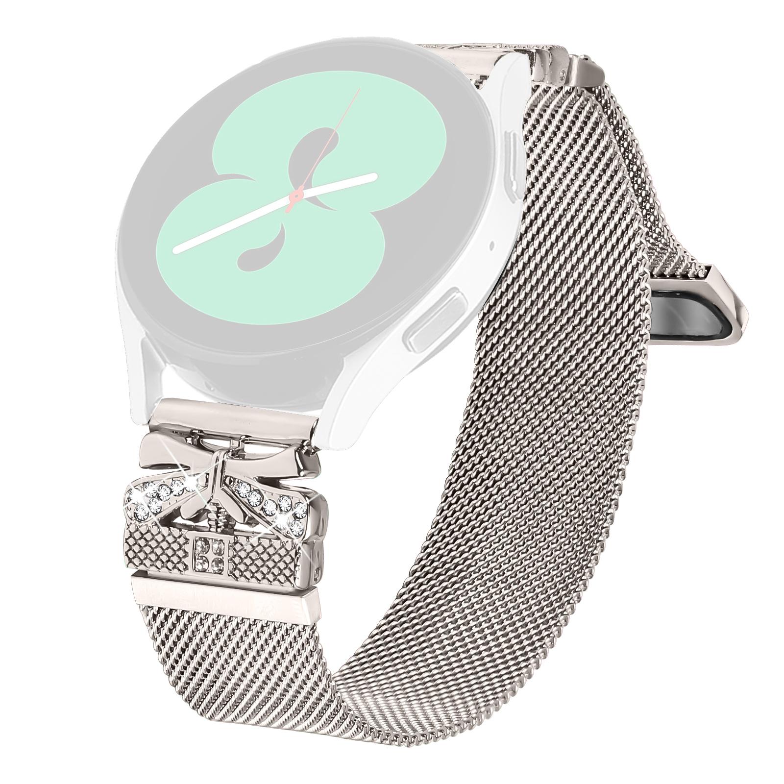 

Metal Strap for Garmin Vivomove 3/GarminMove 3 Milanese Watch Band Butterfly Decor Electroplating Color Starlight