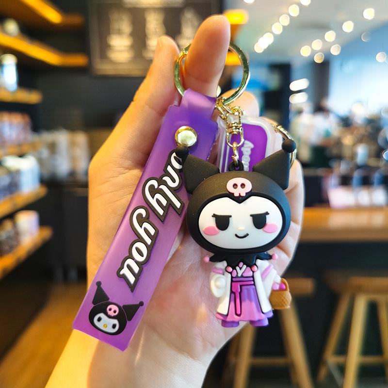 New Style Ancient-style Sanrio Keychain Kuramitsu Doll Keychain Ancient Costume Car Small Gift Wholesale Toy Anime Cartoon Frind