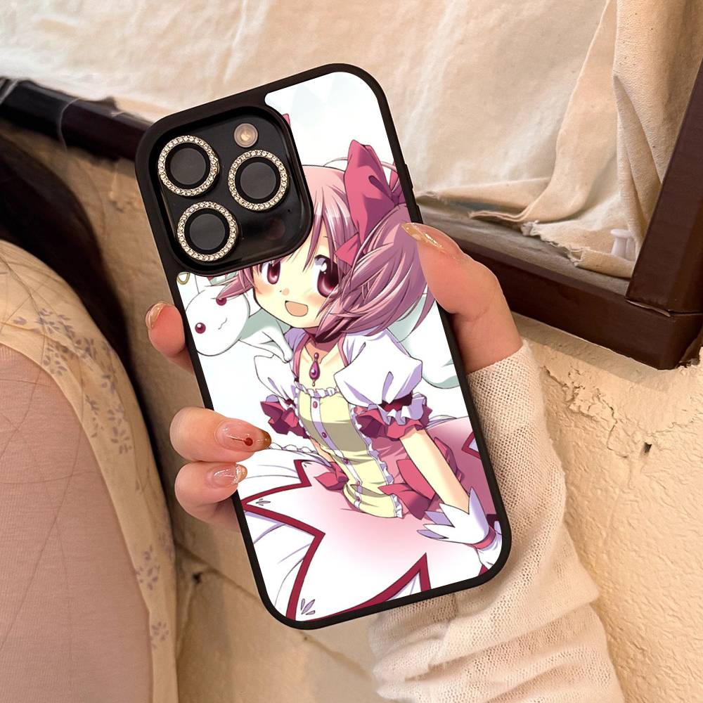Popular Anime Girl Black Silicone Hard Plastic Phone Case For Iphone 17 Air 16 15 14 13 12 11 Pro Max PC+TPU Case