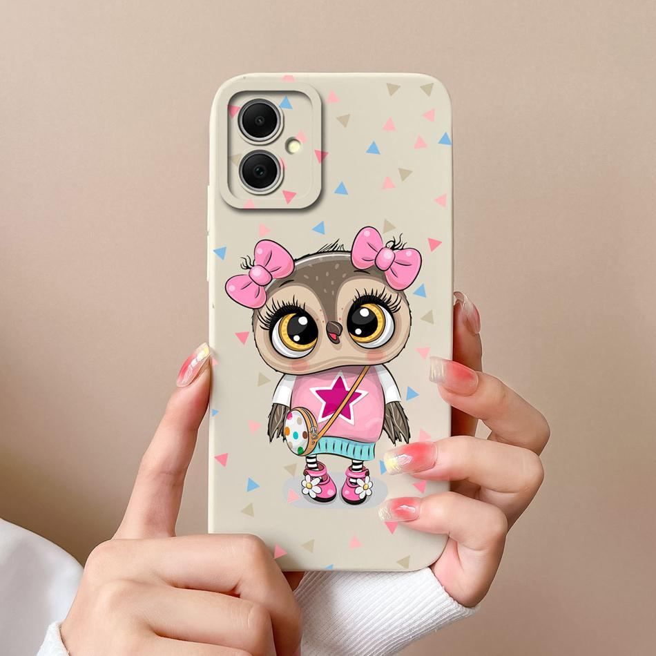 For Samsung Galaxy A06 Phone Case Heart-Butterfly Funda For Samsung A 06 Back Cover Camera Protection Liquid Silicone Bumper
