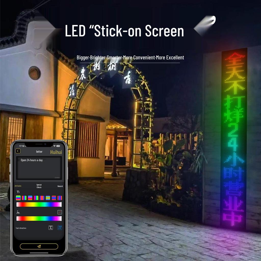 Bluetooth Controlled LED HD Flexible Advertising Display for Shopfronts