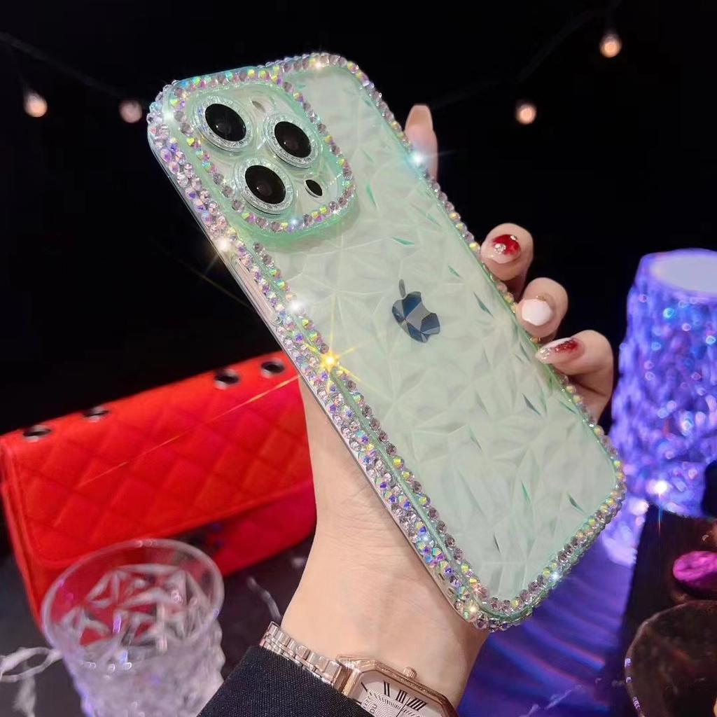 Fashion Glitter Bling Diamond Transparent Soft Case für iPhone 14 15 13 12 11 Pro Xs Max XR X 7 8 Plus SE 2 Klare Silikon-Rückseite