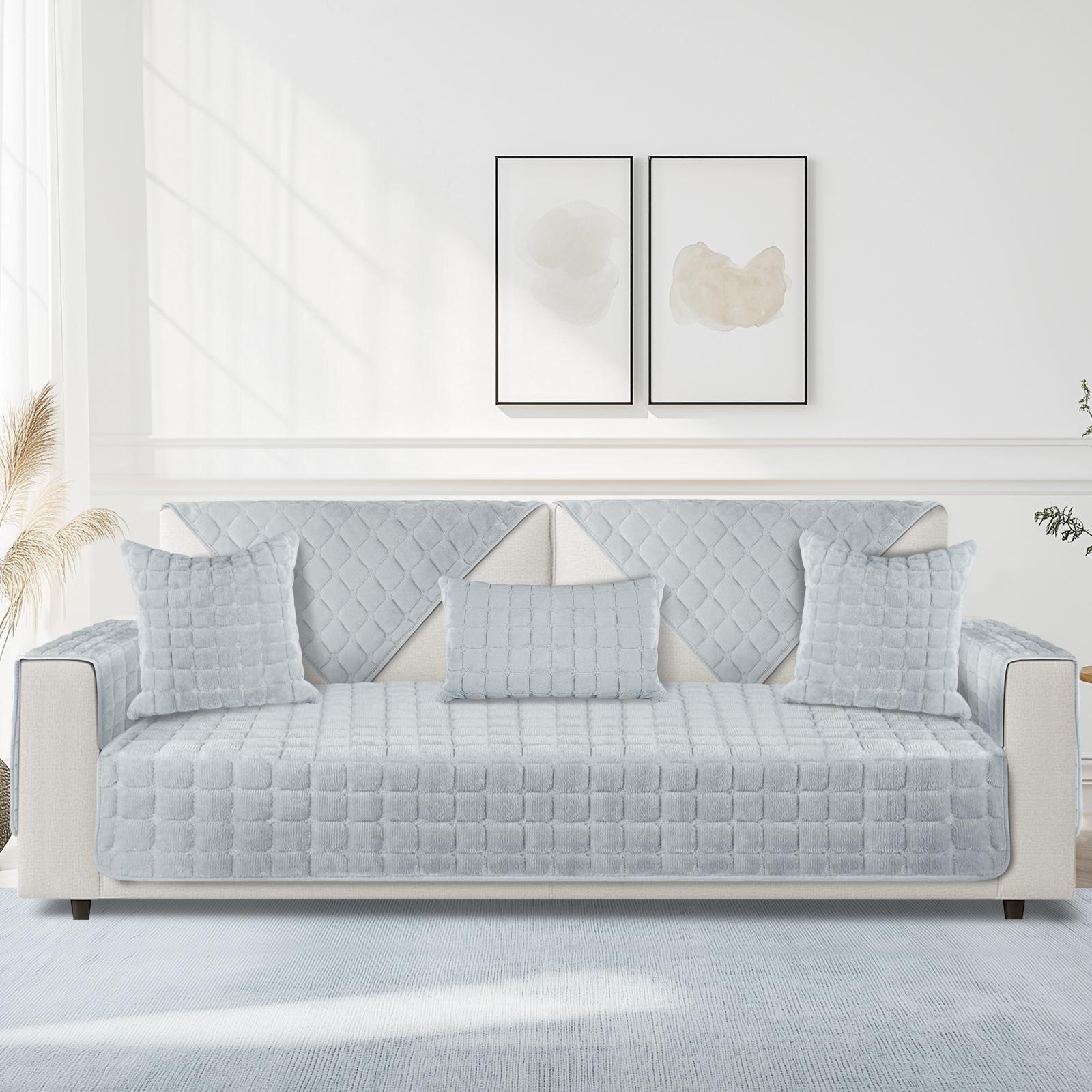 

Flannel Sofa Cushion Four Seasons General Non-Slip Thickened Living Room Sofa Backrest Cover Modern Plush Seat Cushion 70x70CM 1PC