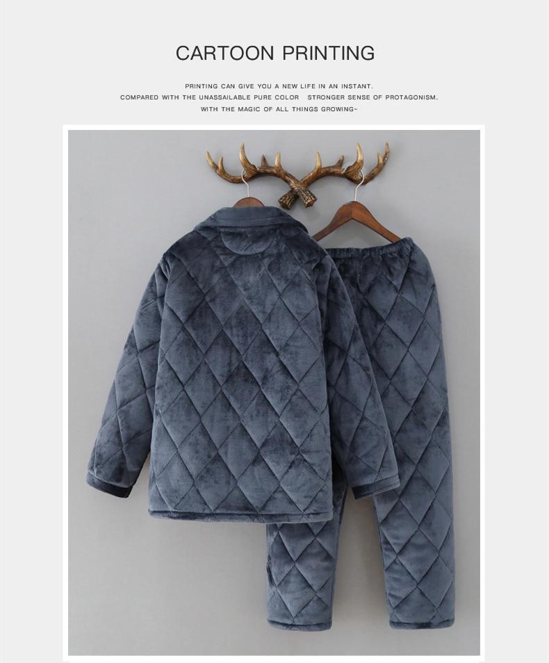 Prisoner's Winter Cotton Jacket & Coral Fleece Pajamas Set