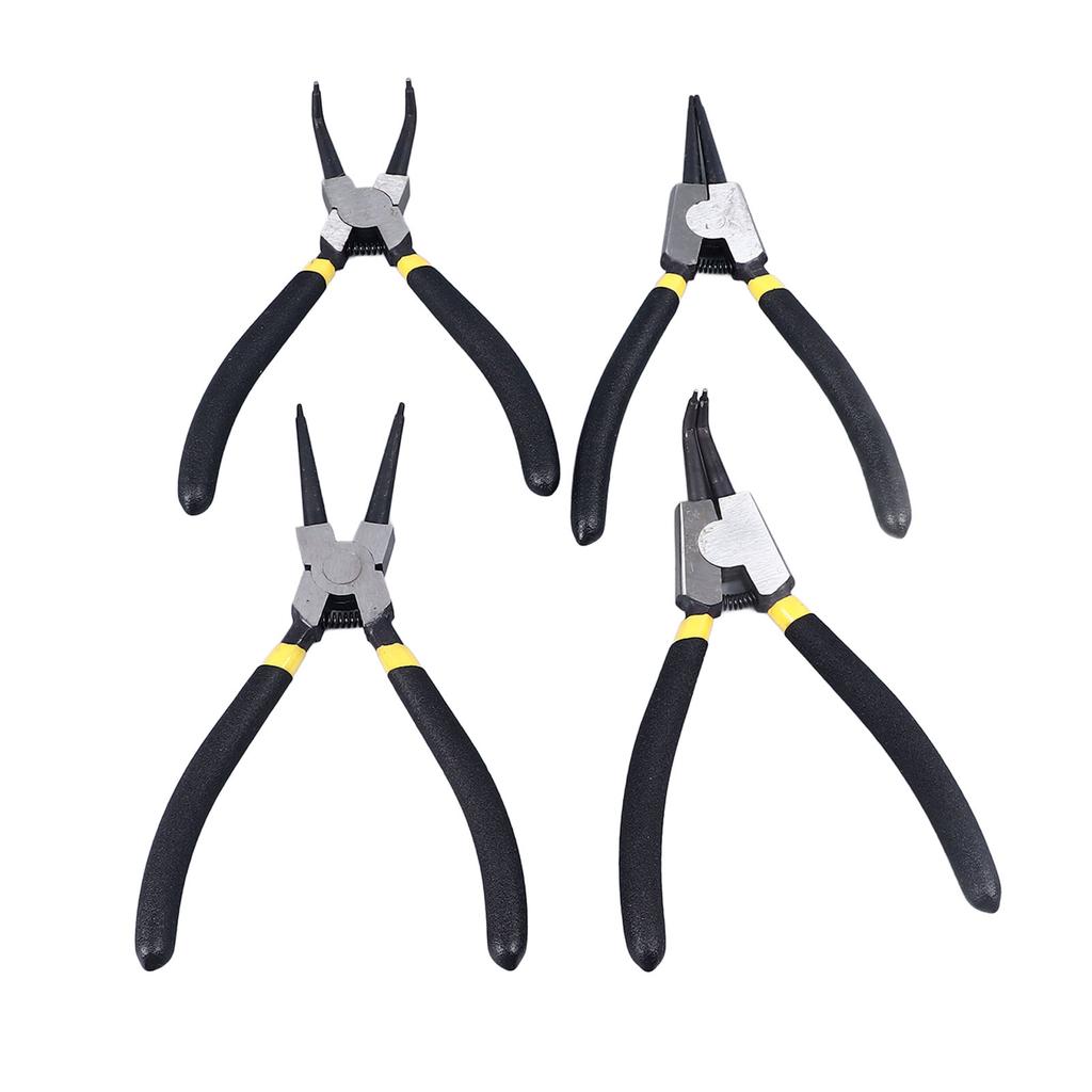 4Pcs Snap Ring Pliers Set Steel Circlip Pliers Kit with Straight Bent Jaws Hand Tools for Repair Maintenance 7in