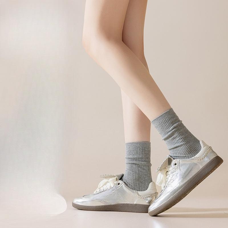 Women's Anti-pilling Cotton Socks, Breathable, Deodorizing, Antibacterial, Sweat-absorbing, Solid Color Boneless Socks, Pile Socks