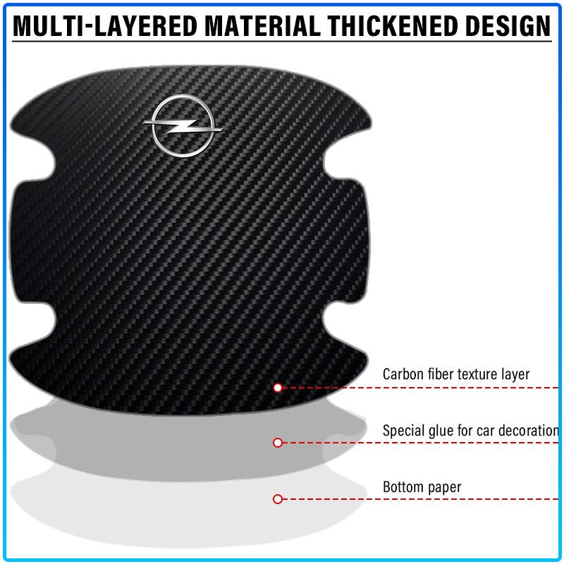 4PCS Carbon Fiber Car Door Handle Protection 3D Sticker Accessories For Opel Astra C G H Insignia J K Zafira B Corsa Vectra C Corsa C