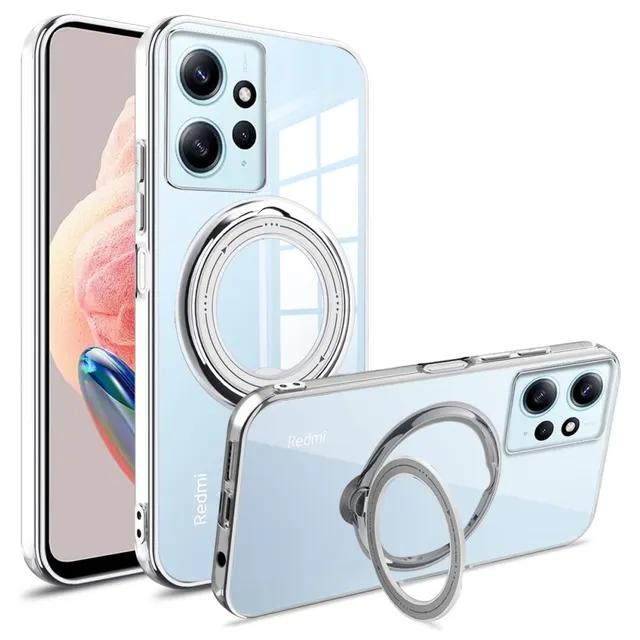 

Магнітний чохол із покриттям для Xiaomi Mi 12T 11T 13 Lite Redmi Note 12 Pro 11 11s 12C 10C Magsafe Wireless Charging Ring Stand Cover Redmi Note 12 Pro 4G срібний