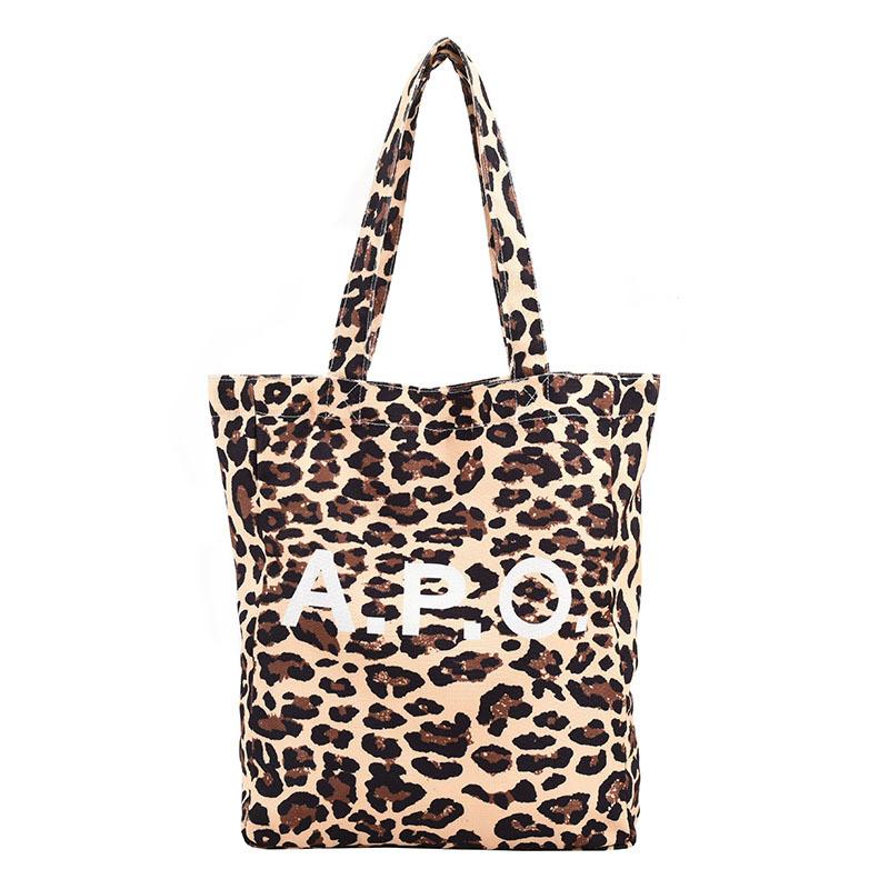 

Холщовая сумка женская большой вместимости 2025 новая повседневная на плечо с леопардовым принтом сумка для поездок на работу сумка для занятий для студентки сумка-тоут