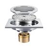 Bathroom Accessories  Shower Floor Drain Can Insert Tiles Floor Drain Cover Brass Anti-odor Floor Drain Chrome
