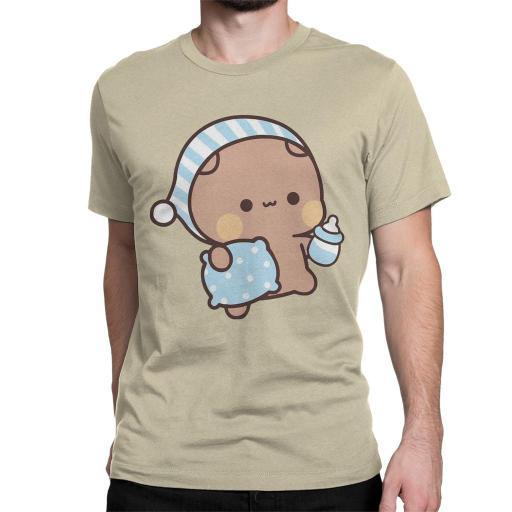Bubu Dudu Sleep T Shirts Men Women's Cotton Fun T-Shirt Round Collar Panda Bear Tees Short Sleeve Clothes New Arrival