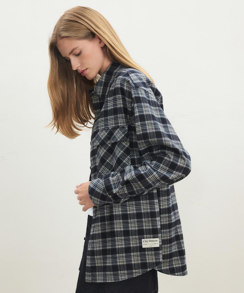 CITYBREEZE Check Pocket Shirt_Navy