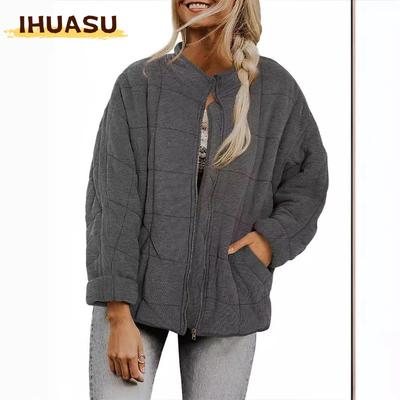 Women's Vintage Casual Solid Color Print Autumn Winter Long Sleeve Jackets & Coats