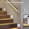 86-Type Recessed Wall Mounted Night Light Switch Control Light White light/Warm Light for Hotels Apartments and Corridors