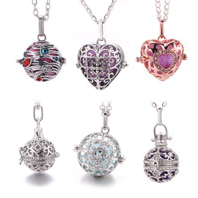 Mexico Chime Music Angel Ball Caller Locket Pendant Crystal Pregnancy Necklace Aromatherapy Essential Oil Diffuser