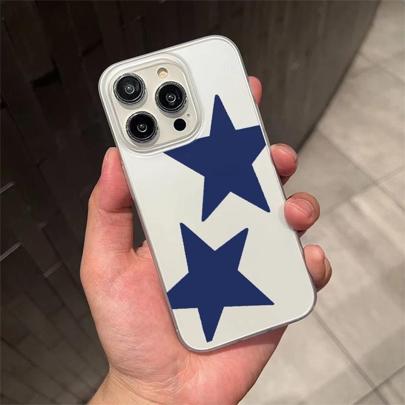 Mexico Popular Deep Blue Stars Phone Case For IPhone 16 15 14 13 12 11 Promax Xr Xs Max 7 8 Plus High End Shockproof Matte Cover