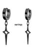 Boys' Star Ear Cuff: Stylish No-Piercing Black Chain with Four-Pointed Star Design, Cool Earring for Women.