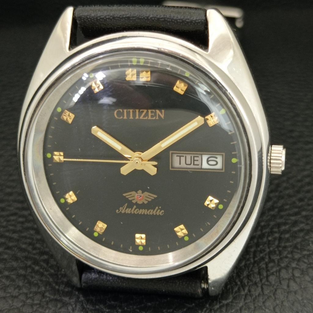 AUTOMATIC VINTAGE CITIZEN 8200 JAPAN MENS BLACK COLOR DIAL WATCH a706802-1