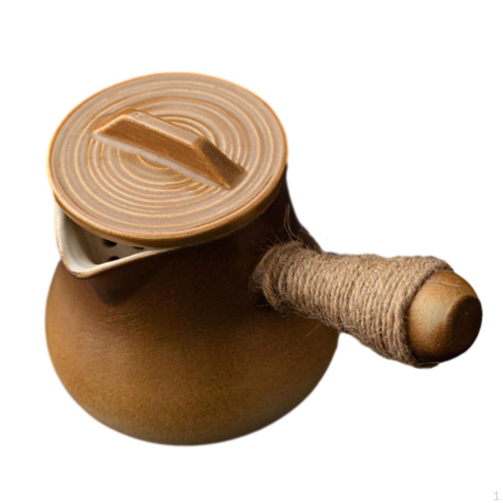 Ceramic Teapot for Boiling Water Loose Leaf Tea Pot Porcelain Side Handle House