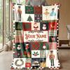 Coperta in Flanella Stampata con Nome Personalizzato di Natale Caldo Confortevole Coperta da Letto Decorazione per la Casa Regalo Festivo
