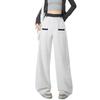 Spring 2026 Color-Block Curved Leg Wide Sweatpants: Spliced, Loose, Slimming, Good Drape, Sportswear