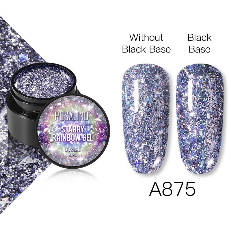 ROSALIND Nail Polish Gel Semi permanent Varnish UV Glitter Paint Shiny Gel Base Coat Tips Poly Kit For Nail Art Decorations