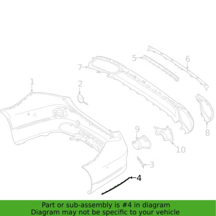 Mercedes-Benz S-Class W223 (2021-2023) Rear Bumper Side Trim - 2238808002/2238808102