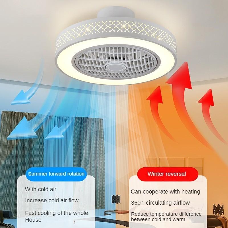 Modern Minimalist Electric Ceiling Fan Light Living Room Variable Frequency Intelligent Remote Control Ceiling Fan Lamp 50*22cm