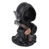 Grim Reaper Sculpture Resin Gothic Desktop Statue Figurine Decoration with Sickle for Halloween Party Stand
