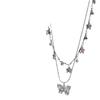 Elegant Double-Layer Butterfly Necklace: Trendy High-End Women's Clavicle Choker