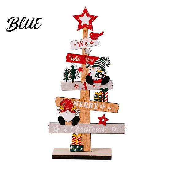Solid Wood Holiday Festive Home Wooden Letter Tree Ornament Ornaments Christmas Sign Decorative Decor Pieces