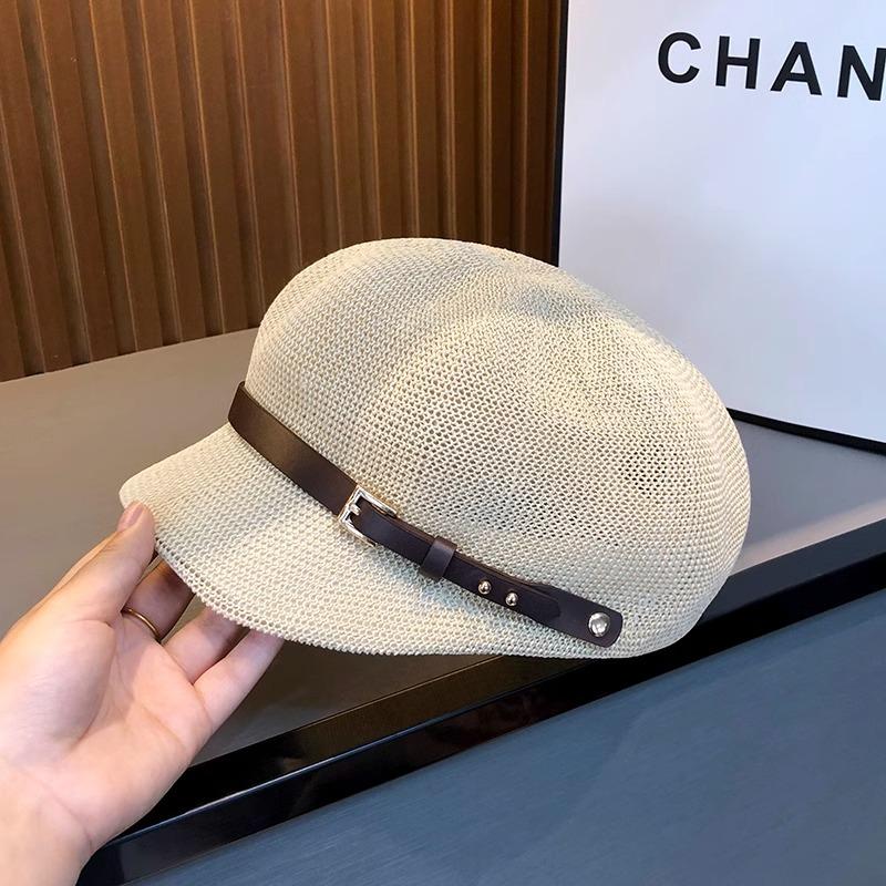 

Летняя шляпа из звездчатого аниса женская солнцезащитная модная кепка-флоу из соломы дышащая 2025 новая шляпа художника бежевый
