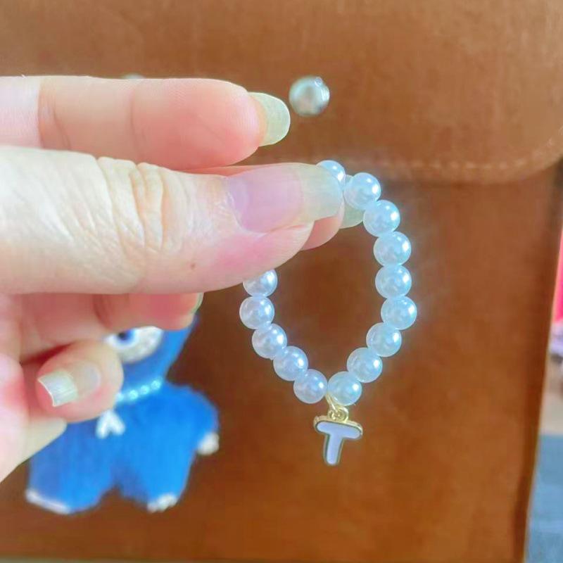 Mini Labubu 4th Gen Pearl Necklace with 26 Letter Pendant and Pendant Accessories for Doll Clothes