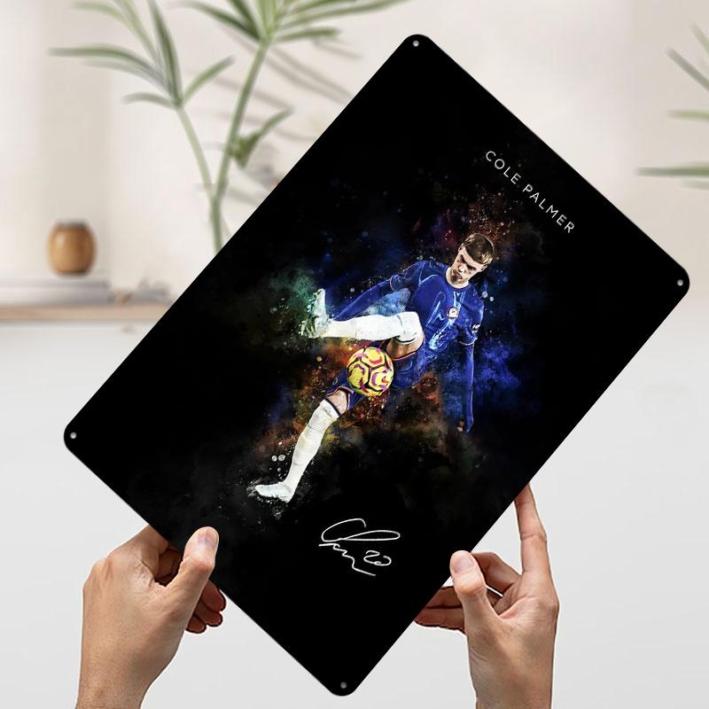 Cole Palmer Football Art Metal Poster Customized Wall Art Retro Vintage Tinplate Signs for Man Cave Home Decorations House Decor