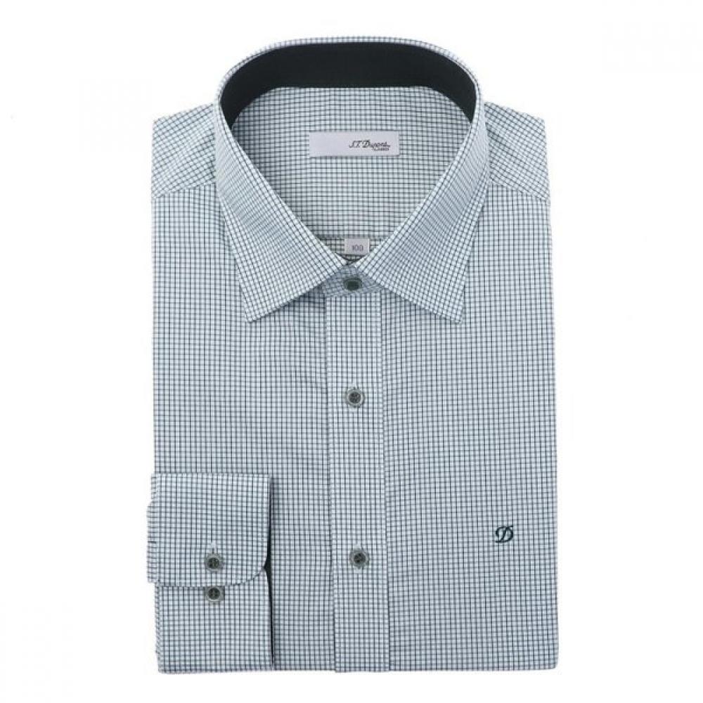 S.t. Dupont Mini Check Long Sleeve Slim Fit Shirt Soft Touch Se6sm21ls367sge 95