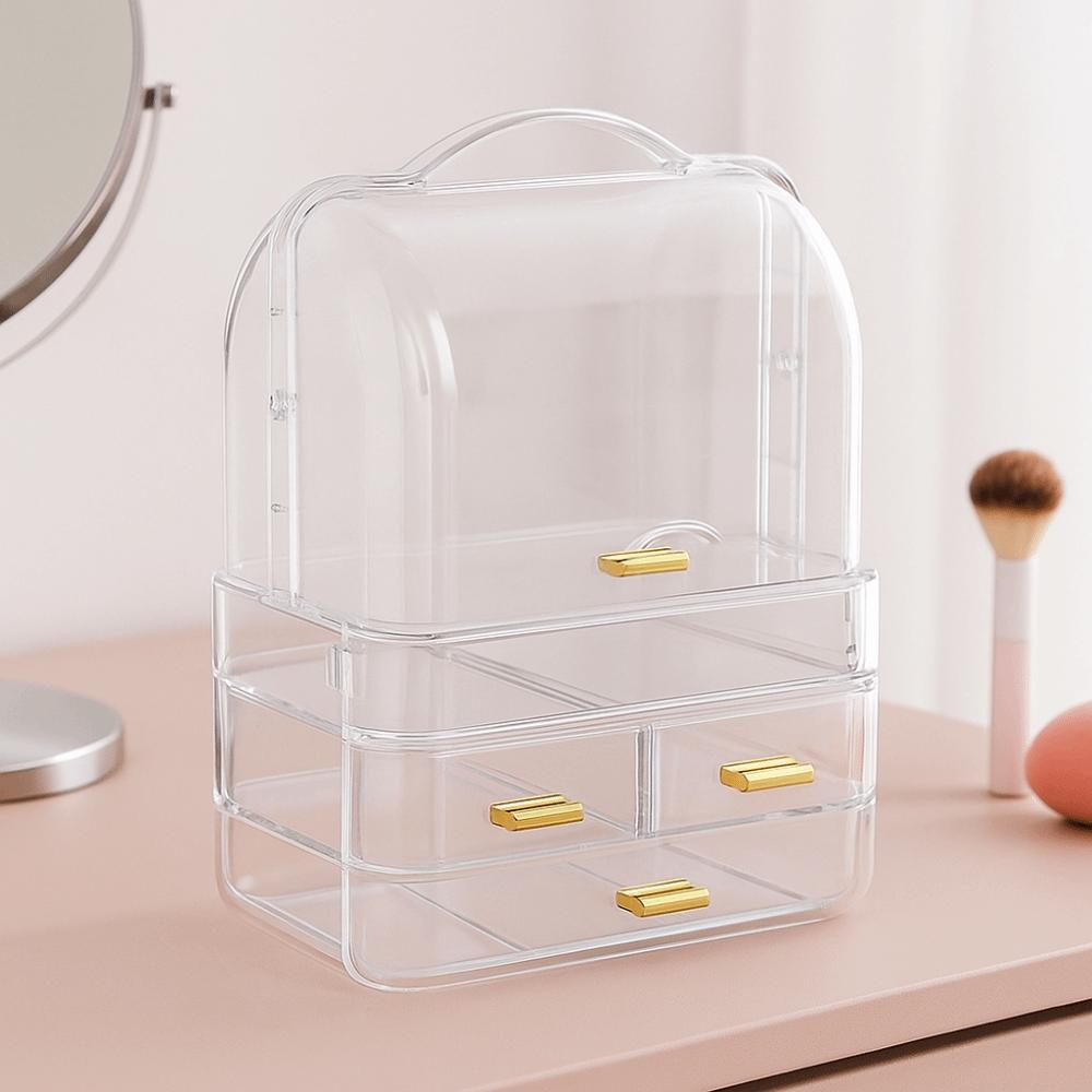 Clear Makeup Storage Rack Drawer Style Lipstick Holder Large Lip Gloss Storage Stand  for Bathroom