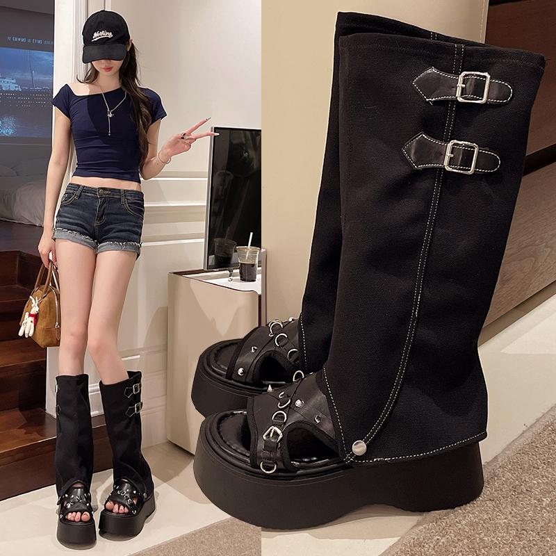 

Luxury Woman Sandal Wedge Sandals for Women Platform Shoes Open Toe Sandals Women Casual Dressy Summer Shoes Talon 35 чёрный