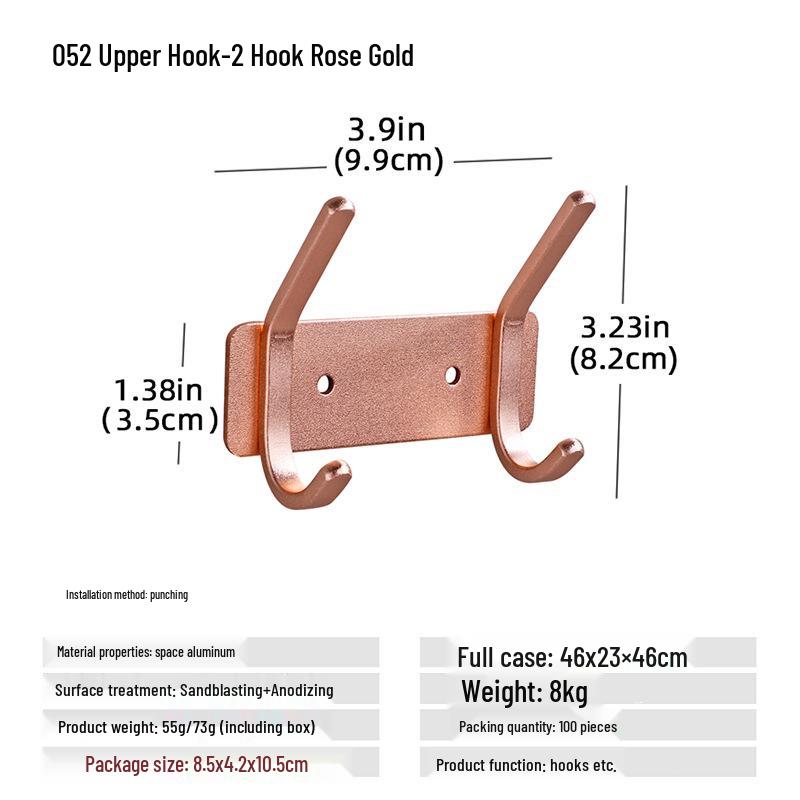Настенная черная алюминиевая вешалка для одежды