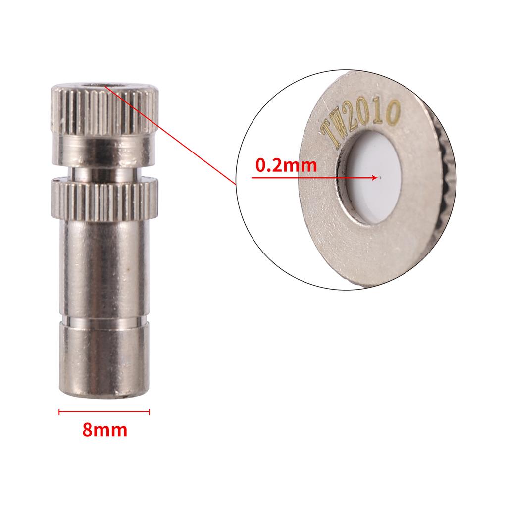 20Pcs 8mm 0.2~0.6mm Spray Nozzles Cooling Landscaping Irrigation Disinfectant Dust Removal Fog Misting Nozzle Nebulizer Atomizer