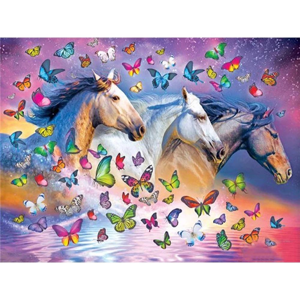 

5d алмазная живопись полная квадратная Новое поступление лошадь Алмазная вышивка животное картина горный хрусталь мозаика домашний декор Full Square 20X30CM
