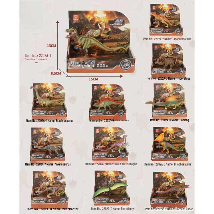 12-Piece Dinosaur Toy Set: Brachiosaurus, Tyrannosaurus, Pterodactyl, Velociraptor, Triceratops