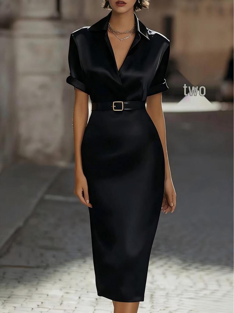 European and American Cross-Border E-commerce Slim-Fit Waist-Cinching High-End Women's Spring/Summer Dress