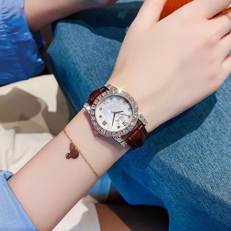 Diamond Shell Chassis Women'S Watch Temperament Waterproof Fashion Retro Roman Numerals Women'S Watch Women