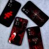 Ins Retro Red Cross Art Phone Case For Samsung S21,FE,S21,Note 20,S26,S25,S24,S23,Ultra,S9,S22,Plus Soft Silicone Black Cover