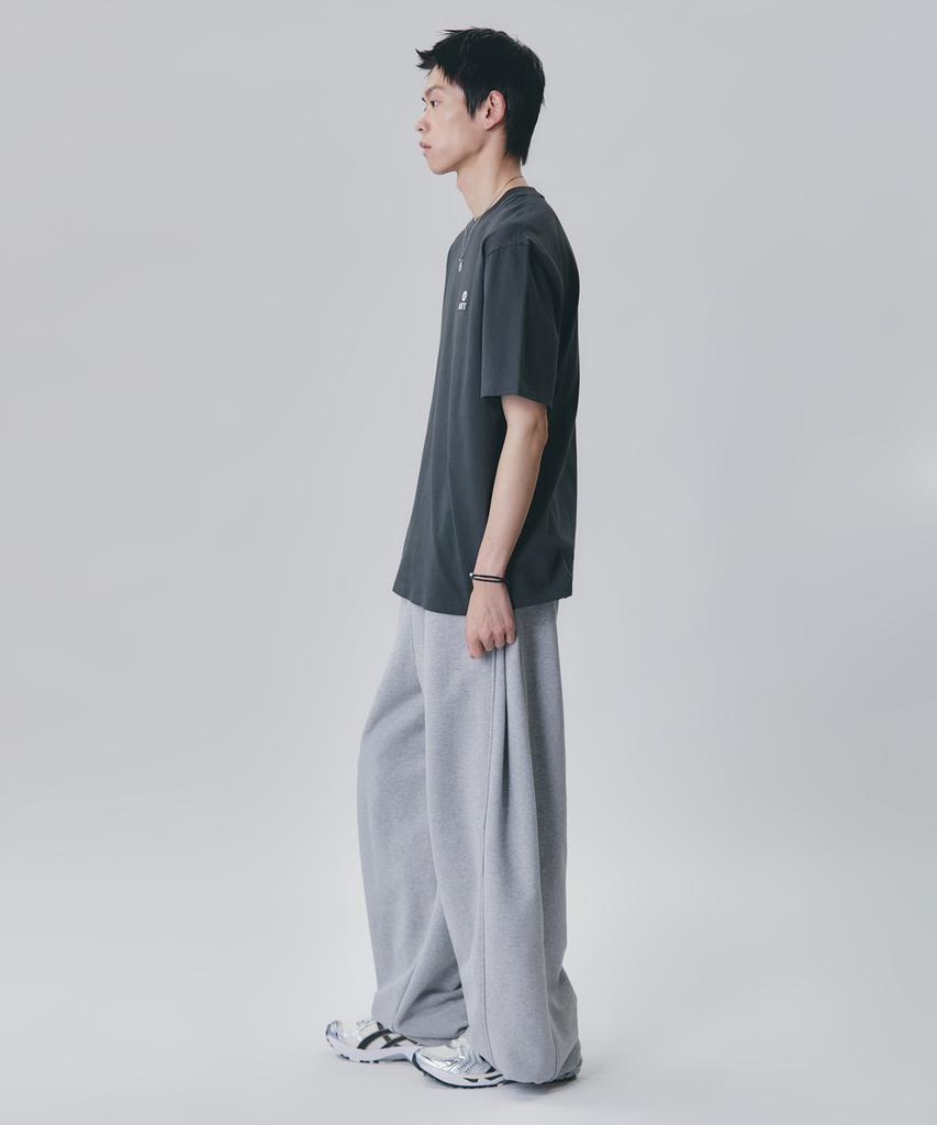 NOT ONLY FOR TODAY Noft Numberball Embroidered Short Sleeve T-Shirt [Dark Gray]