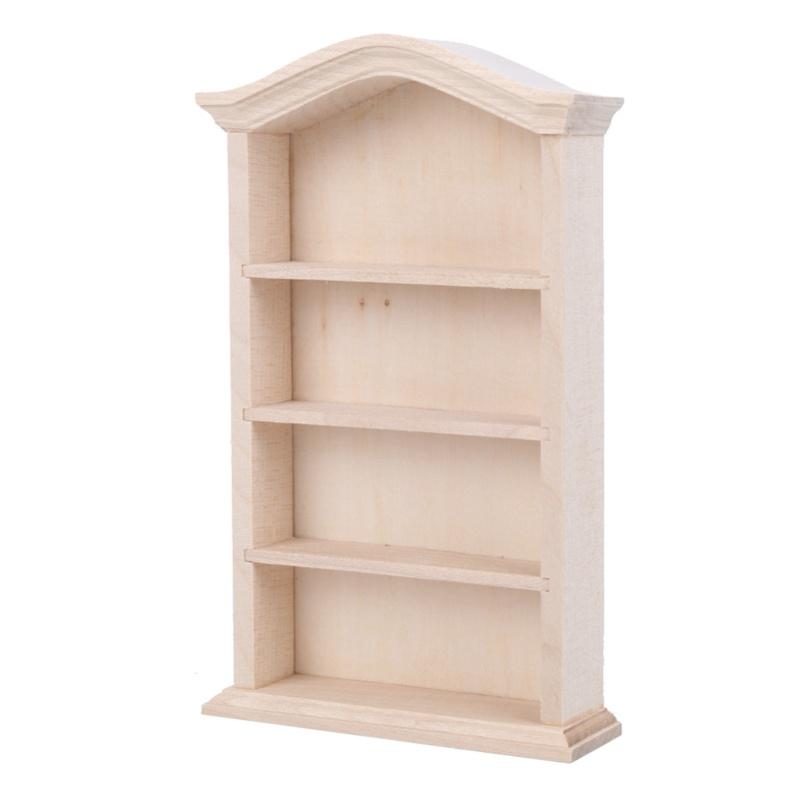 1:12 Doll House Wooden Bookshelf Model For Dolls DIY Dollhouse Furniture AccessoryBookshelf