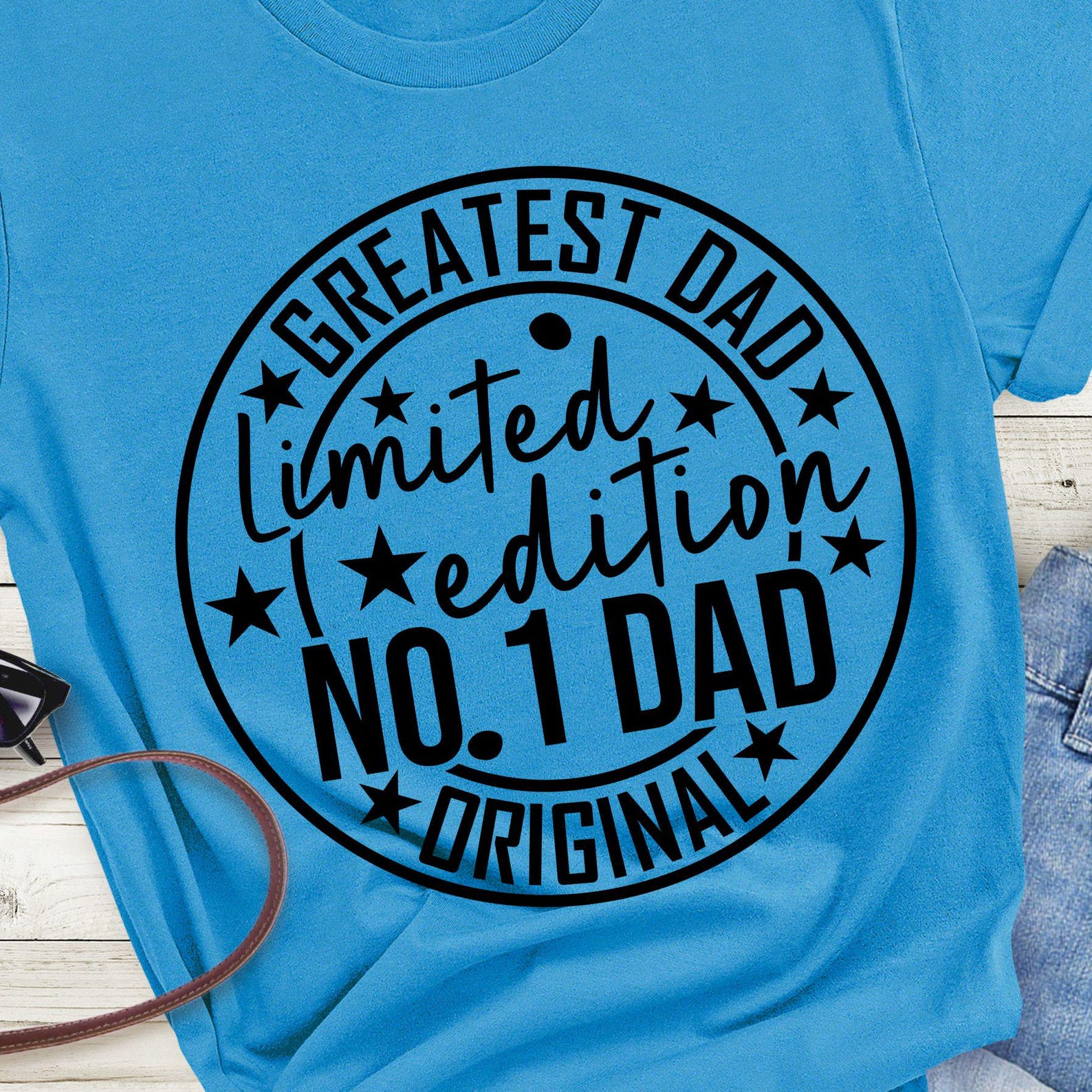 No. 1 Dad badge T-Shirt | Greatest Dad limited edition tee, 6 colors S
